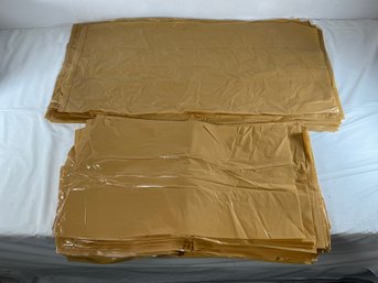 Large Lot Of Plastic Tan Colored Bags - 11 In X 22 In And 14 In X 31 In