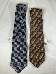 Two Robert Talbot Mens Ties With Tags— Stackpole Moore Tryon