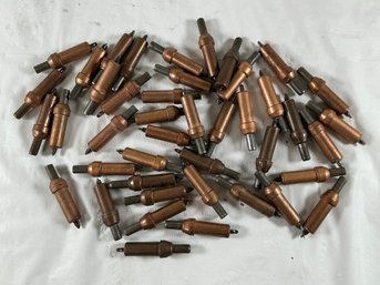 Spring-loaded Cleco Fasteners Used For Temporarily Holding Metal Sheets Together