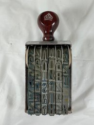 Vintage Crown Industrial Rotary Numbering Stamp