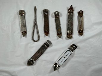 8 Vintage Metal Bottle And Can Openers By Schaefer, Dobler, And Others