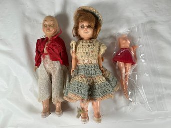 Three Vintage Composition Dolls From The 1940s