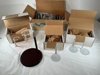 Assorted Of Adjustable Metal And Plastic Doll Display Stands