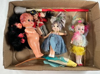 Vintage Mid-20th-century Toys And Celluloid Carnival Dolls