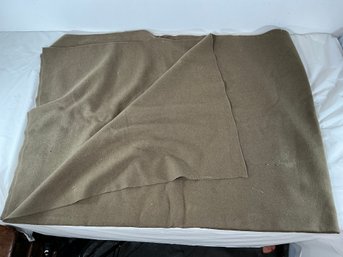 Large Wool Blanket In Olive Green