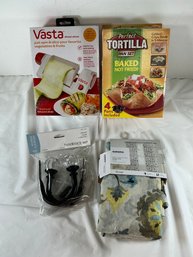 Vasta Vegetable Sheet Slicer, Perfect Tortilla Pan Set, Curtain Holdback Set, Sonoma Curtains