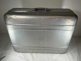 Vintage Zero Halliburton Silver Aluminum Hard-sided Suitcase