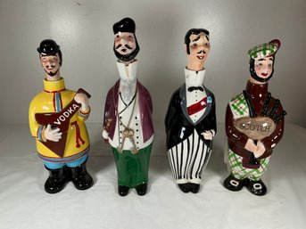 Four Vintage Mid-century 'Member Of The Bar' Novelty Decanters