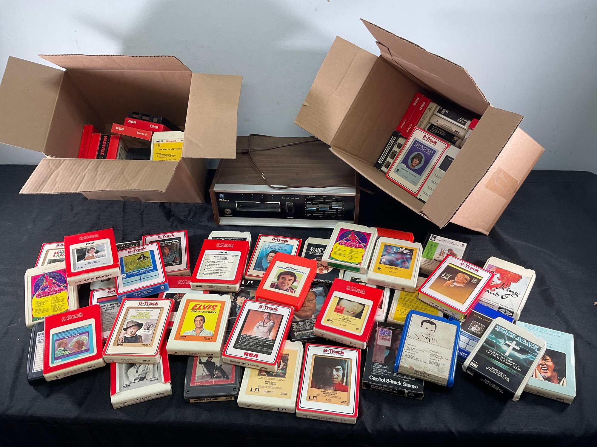 Webcor Stereo 8 Track Player With Two Boxes Of 8 Tracks #15225 ...