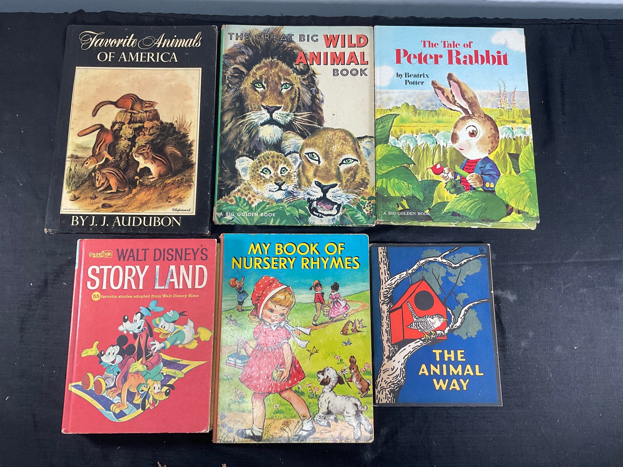 6 Vintage Children's Books - Peter Rabbit, Walt Disney, Nursery Rhymes ...