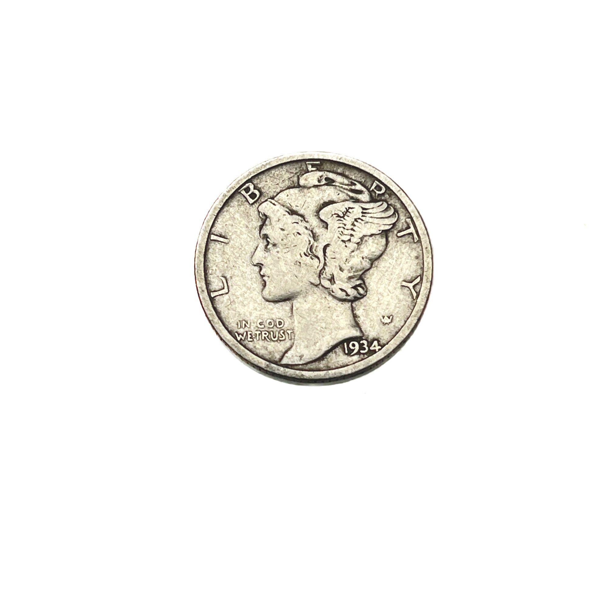 AU 1934-D Mercury Dime VERY NICE! FREE SHIPPING