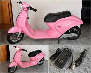 Hyper Blush Retro 24V Electric Scooter Pink Ride-On  Up To 15 MPH