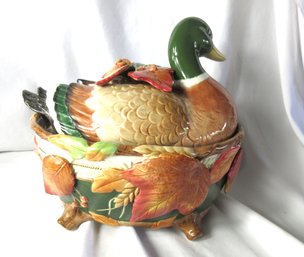 Fitz & Floyd Classics Huntington Mallard Duck Covered Tureen Soup Bowl Harvest