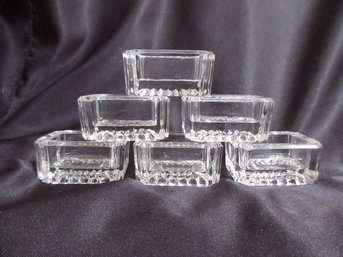 Clear Glass Salt Cellars Open Salt Dishes Set Of 6 Excellent Condition