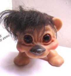 Vintage Thomas Dam Animal Troll Lion Made In Denmark Black Hair