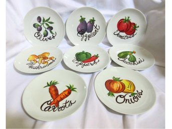 Lenox Vegetable Themed Appetizer Plates Set Of 8 6.5' Multicolor