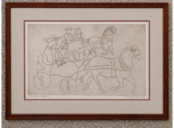 Xtian Newswanger 'Amish Life Courting' Signed Artist's Proof Framed W/ Pamphlet