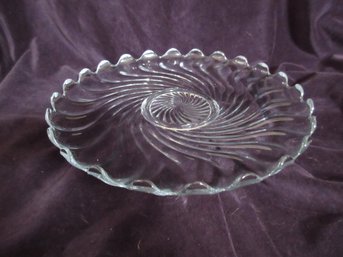 Fostoria Colony Swirl Torte Plate Platter 12 Clear Glass