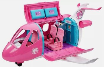 Barbie Pink DreamPlane Transforming Toy Playset W/Overhead Storage GDG76 EUC.  Everything Shown In Photos Is W