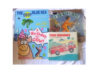 Lot Of 4 Hardcover Children's Books Fire Engines Birthday For Cow M40