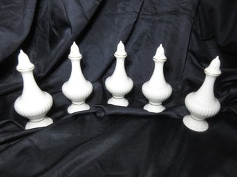 Lenox Ivory Porcelain Salt Pepper Shakers Set Gold Trim 5pc Matching Set