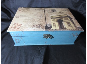 Set Of 3 Paris-Themed Nesting Decorative Storage Boxes Arc De Triomphe Eiffel Tower
