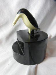 Vintage Penguin Toothpick Holder Dispenser Moving Plastic Figure