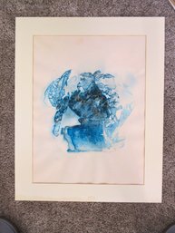 Joshua Stevens Signed Abstract Print 1978 Blue Colorado Artist