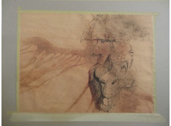 Marilyn Markowitz Original Pen & Ink Animal Study Unframed 30.25' X 24.25'