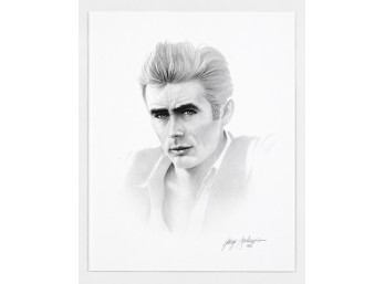Gary Saderup 1986 James Dean Pencil Sketch Portrait Signed Unframed Art
