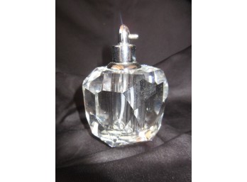 Oleg Cassini Crystal Perfume Atomizer Faceted Glass Vanity Bottle 3.75'