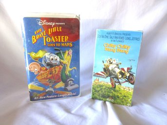 Disney The Brave Little Toaster Goes To Mars VHS & Chitty Chitty Bang Bang VHS Movie Lot