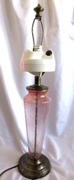 Microsun Bubble Glass Table Lamp Pink Art Glass Brass Base NO SHADE