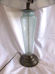 Microsum Luxury Teal Blue Bubble Glass Lamp Finial Tested Shade Not Included
