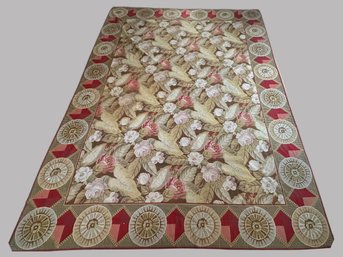 Needlepoint Floral 18 4 X 10 2 Area Rug, Probably By Stark