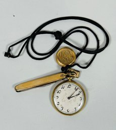 Swiss Rosevic And Co. Gold Filled Pocket Watch With Knife And Fob