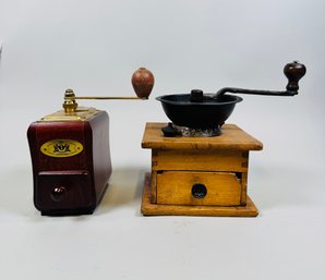 Two Vintage Hand Crank Coffee Grinders (2)