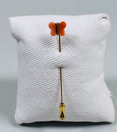 14K Gold And Semiprecious Stone Stick Pin