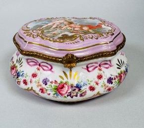 Sevres Style Porcelain Box, C. Late 19th/ Early 20th Century