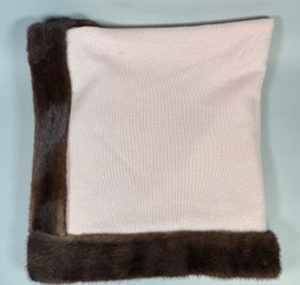 Rani Arabella (Italy) Pink Cashmere Throw With Mink Trim