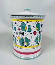Italian Hand Painted Porcelain Storage Container