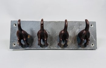 Playful Cast Iron And Slate Dog Coat Rack