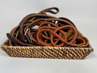 Leather Dog Leashes (4) And Collars (2)