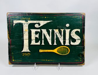 Painted  Wood 'Tennis' Country Club Sign