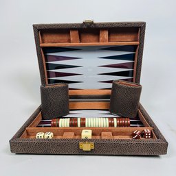 Faux Leather Magnetic Travel Backgammon Set