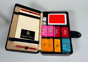 Mid Century Coppola & Parodi (Italian) Travel Poker Set With Black Leather Case