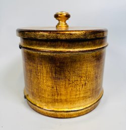 Vietri Gold Painted Wood Ice Bucket With Stainless Steel Insert