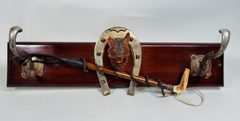 'On The Hunt' Themed Oak And Metal Coat Rack