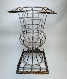 Aged Wire Garden Urn