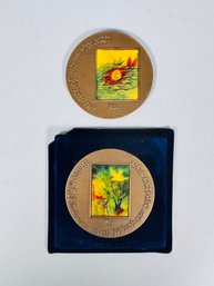 Reuven Rubin Centenary Bronze Coins, Jonah And The Whale And Self Portrait (2)